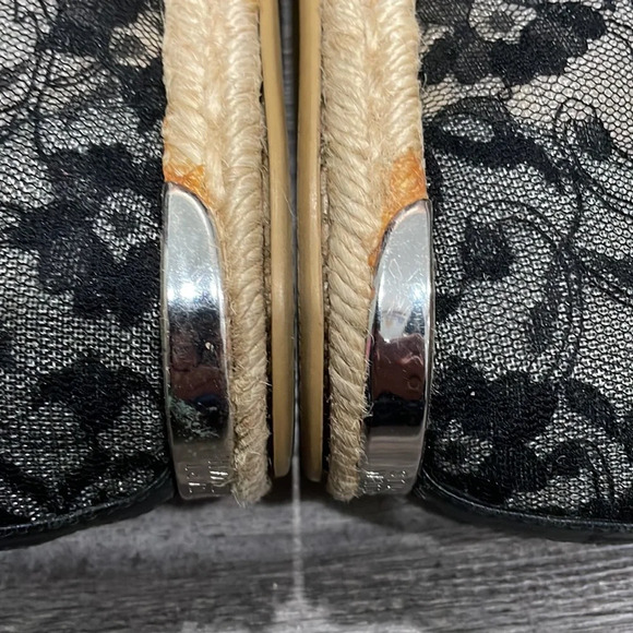 Stuart Weitzman Meshuga black lace espadrille flats - Picture 6 of 11